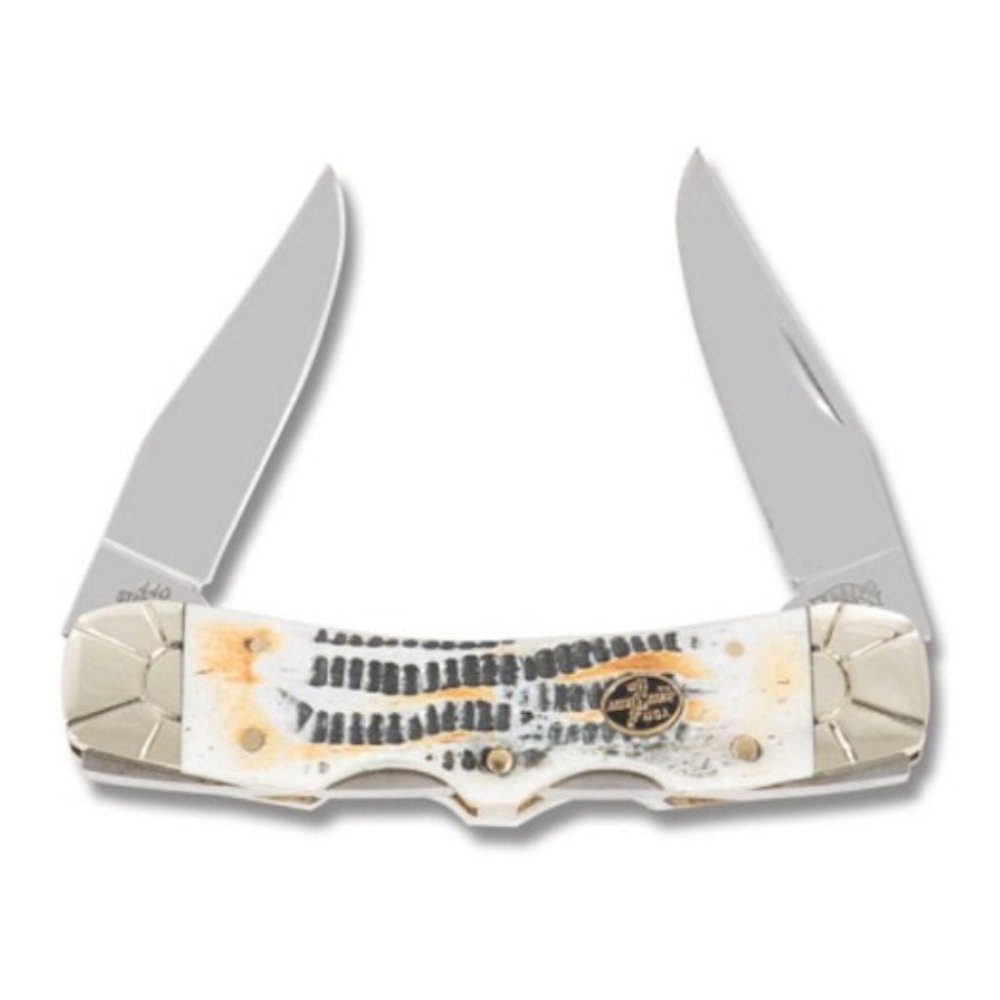 Frost Cutlery Mustang Mojave Jigged Bone Double Lockback Knife